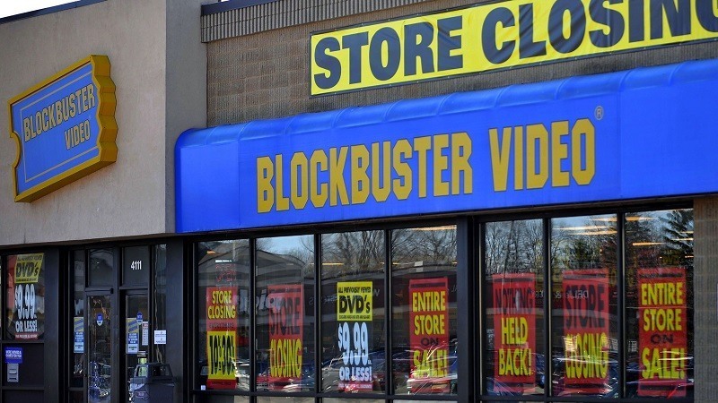 Tienda Blockbuster Video cerrada en Estados Unidos