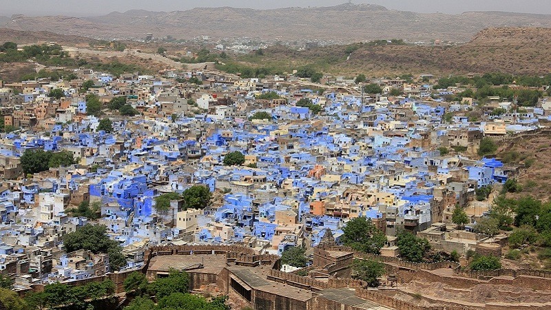 La ciudad azul de Jodhpur en la India