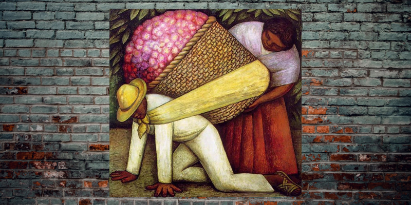 El cargador de flores de Diego Rivera: historia y técnica