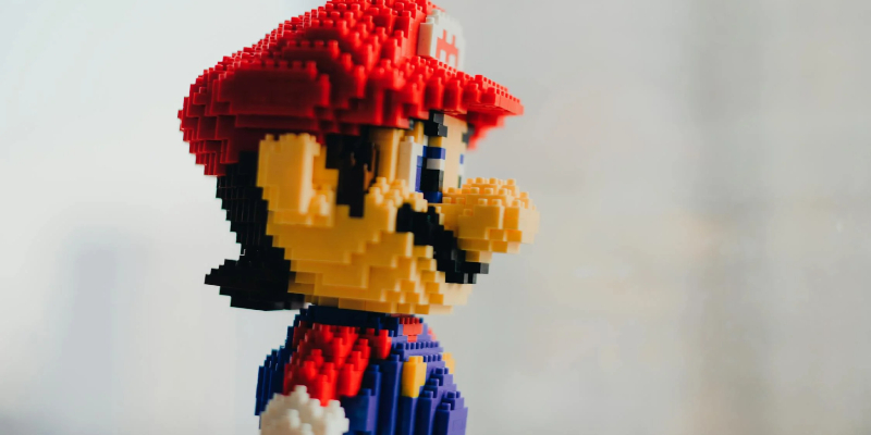 Mario hecho de piezas de Lego