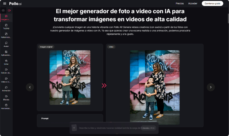 Generador de foto a video con IA